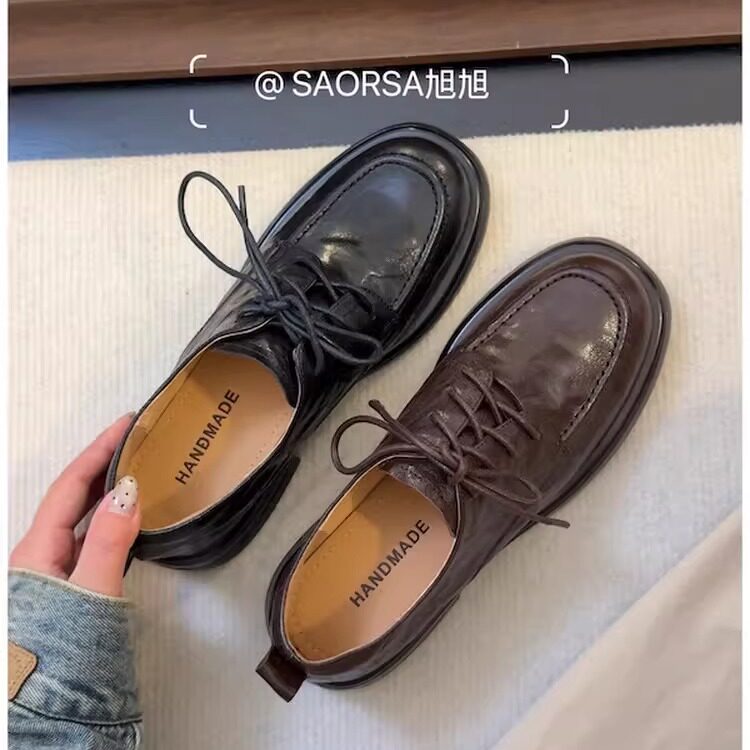 34-42码~头层羊皮！复古做旧~英伦风乐福鞋深口粗跟百搭小皮鞋,女鞋,乐福鞋（豆豆鞋）,淘宝优惠券,粉丝福利购,淘宝优惠卷