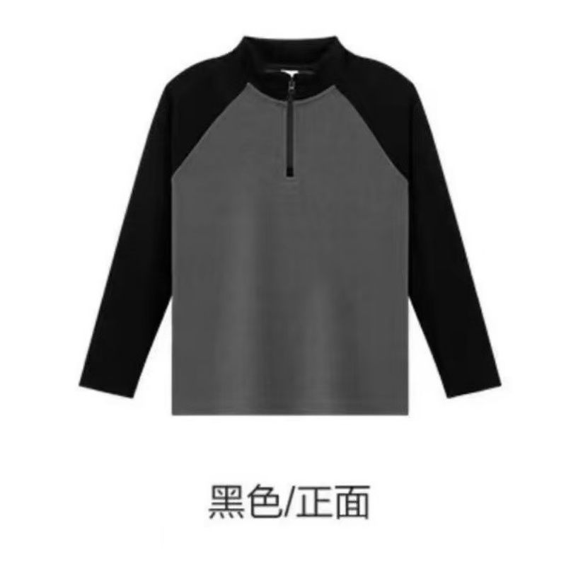 NASA男童双面德绒半拉链卫衣儿童中大童立领拼接磨毛打底衫运动服