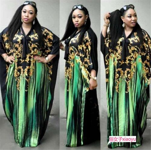 African women's clothing big fashion loose print long dress