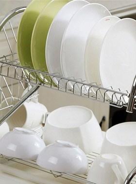 byl 2-tier dish drying rack drainer and holder organizer