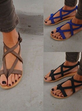 Large size 41 42 43 Roman shoes flat summer ladies sandals