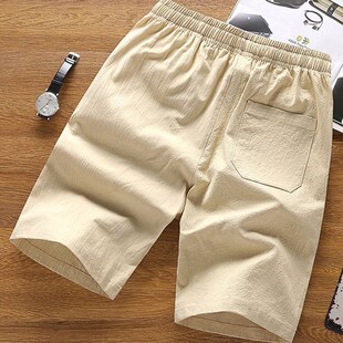 五分裤 薄款 胖子棉麻大裤 头中国风男士 衩宽松外穿 麻布短裤 裤 男夏季