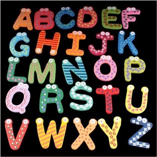 Cute Set 26 Letters Alphabet Wooden Fridge Magnets Big #5151