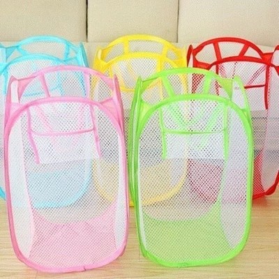 washing clothes laundry basket bag bin hamper mesh storage