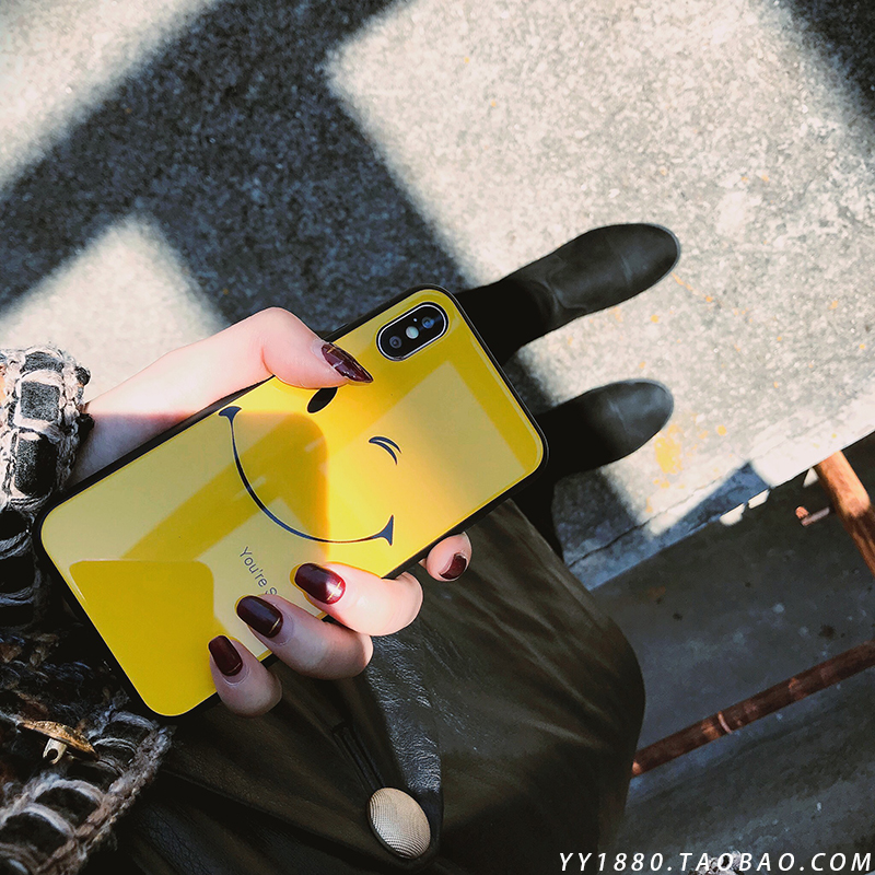 insÍøºìͬ¿î6Æ»¹û°ËÊÖ»ú¿Çx²£Á§Ð¦Á³6sÅ®¿îiPhone8plus³±Åƺ«¹ú7p