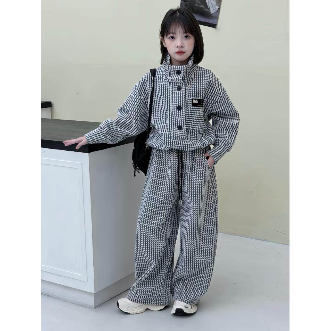 大童春秋套装酷飒两件套运动2026女童儿童春装女孩裤卫衣阔新款腿