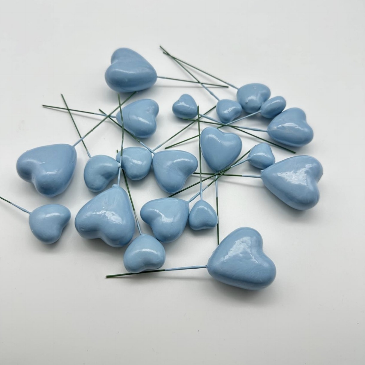 生日蛋糕装饰浅蓝色红色桃心插件ins插件组合蛋糕装饰品烘焙用品