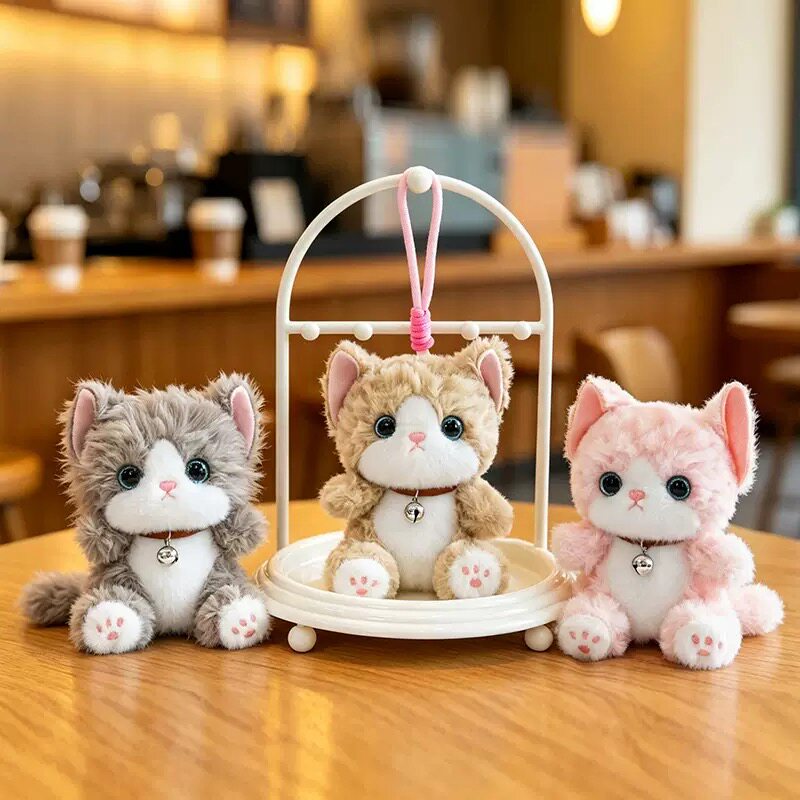 可爱精灵呆萌小猫咪挂件毛绒玩具公仔小猫包包挂饰钥匙扣娃娃玩偶