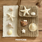 朱壳儿海岛kitty手机包手工编织度假风海星贝壳草编遛弯斜挎小包