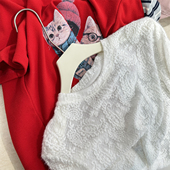 复古腰果花蕾丝衫 女微透镂空设计感气质叠穿内搭显瘦白色上衣打底