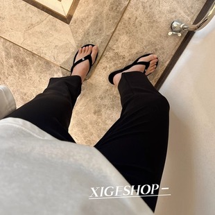 chao模弹力九分微喇裤 高腰显瘦百搭显瘦显腿长小黑裤 薄款 女春夏季