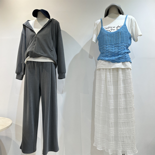 两件套 阔腿裤 早春含天丝羊毛垂坠显瘦懒人休闲套装 连帽卫衣外套