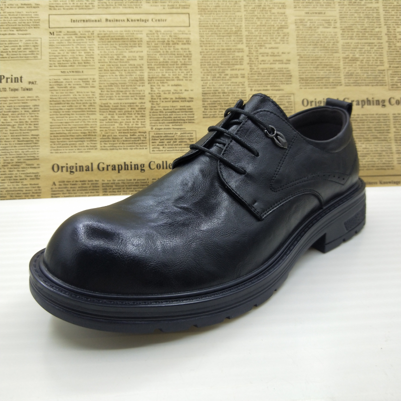 商场撤柜真皮里外全皮圆头商务正装英伦风软底防滑透气百搭男皮鞋