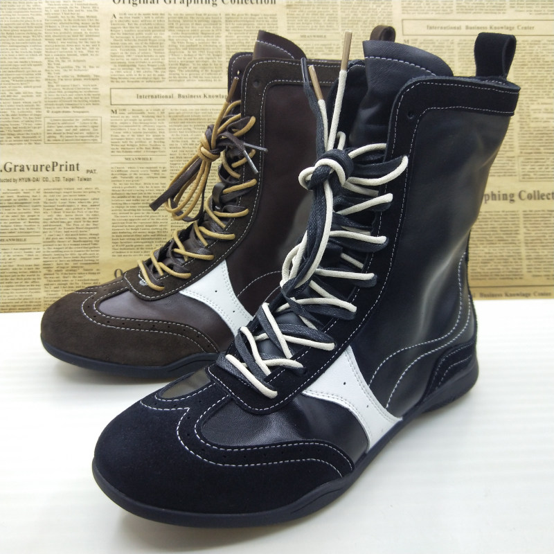 撤柜真皮透气高帮休闲马丁靴平底机车靴帅气时尚平色马丁靴女靴子