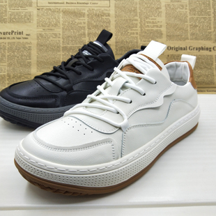 撤柜真皮厚底上线软底休闲板鞋透气百搭舒适防滑驾车鞋小白鞋男鞋