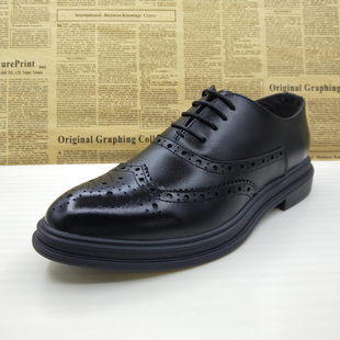 商场撤柜真皮里外全皮商务正装布洛克雕花系带英伦风百搭防滑男鞋