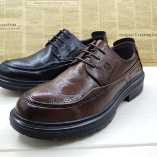 撤柜真皮里外全皮手工上线英伦风软底防滑商务正装德比鞋软底男鞋