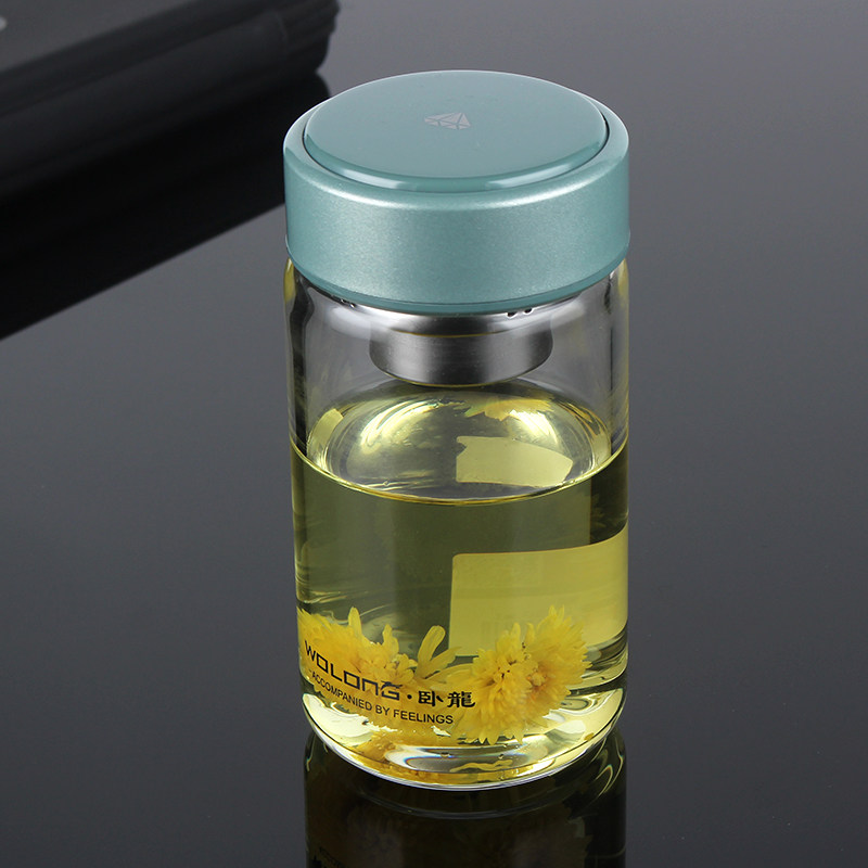 卧龙新款单层玻璃杯男士小容量茶杯子小巧可爱便携水杯女