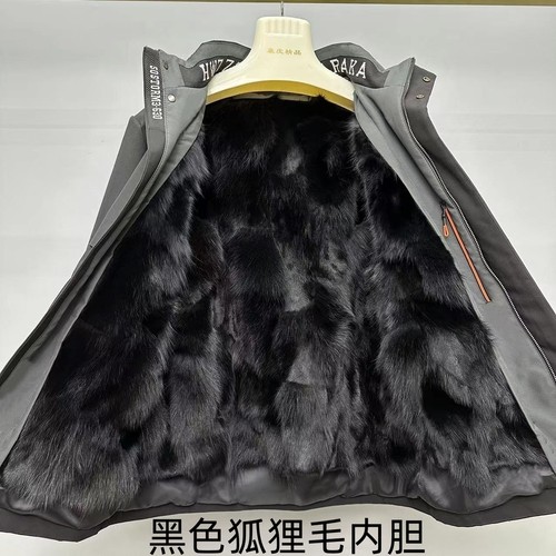 派克服男款狐狸毛内胆可拆卸外套