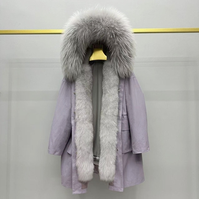 派克服狐狸毛门襟獭兔内胆可拆卸