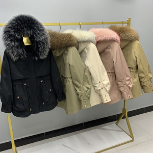 派克服女真皮真毛獭兔内胆可拆卸