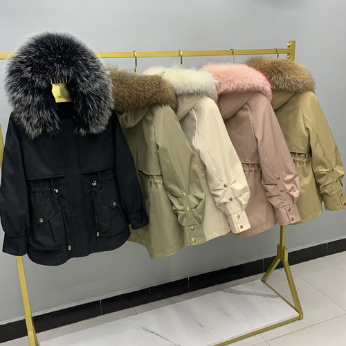 派克服女真皮真毛獭兔内胆可拆卸