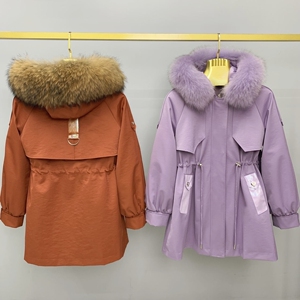 派克服女真皮真毛獭兔内胆可拆卸
