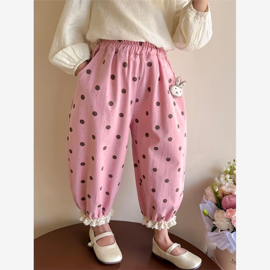 女小童圆点小兔子棉布裤