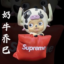 GK海贼王潮牌抱枕奶牛乔巴动漫路飞索隆艾斯Q版模型摆件