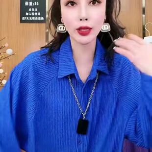 褶皱设计感衬衫外套春装2025新款小众慵懒风叠穿长袖开衫上衣女潮