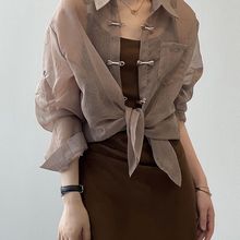 新中式盘扣国风衬衫女装2025新款夏季吊带连衣裙外搭开衫薄款防晒