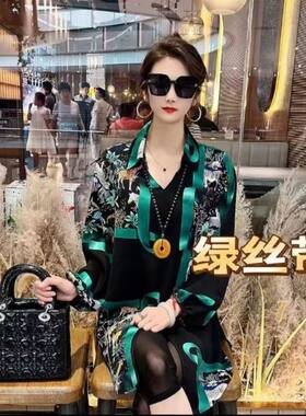 2025早春款洋气花色套头衬衫洋气减龄韩版时髦妈妈装休闲宽松大衫
