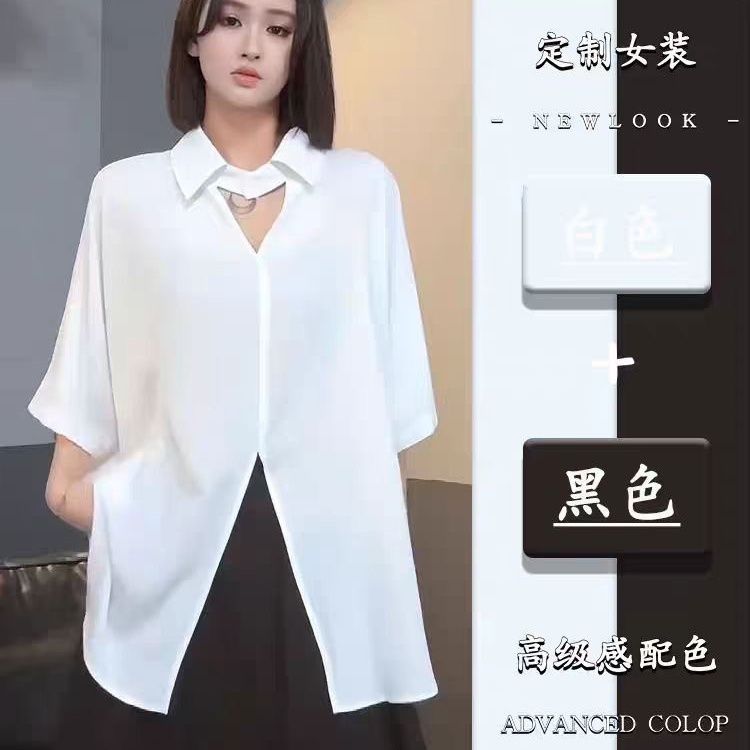 白色雪纺衬衫2025新款女夏款韩系新款纯色宽松内搭衬衫百搭上衣女