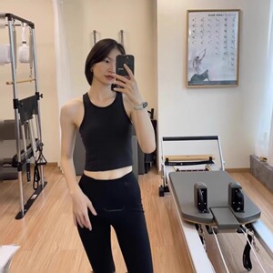 lulu Ebb To Street春秋款瑜伽运动背心含胸垫打底螺纹T恤背心
