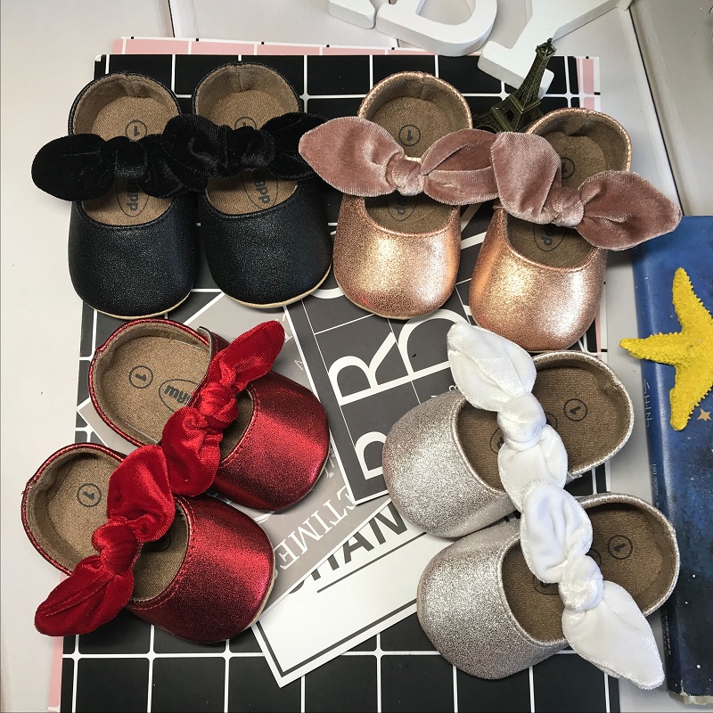 公主鞋软底学步鞋PU皮胶底防滑