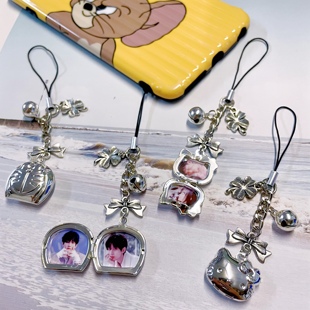 手机链挂件定制照片钥匙扣diy情侣闺蜜礼物挂饰情侣男女生日礼物