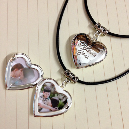 放照片图片相片定制diy心形相盒项链创意生日礼物闺蜜情侣包邮