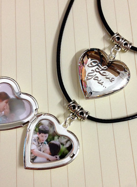 放照片定制DIY心形闺蜜包邮项链