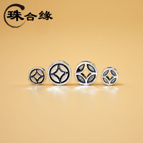 diy纯银镂空手串编织散珠