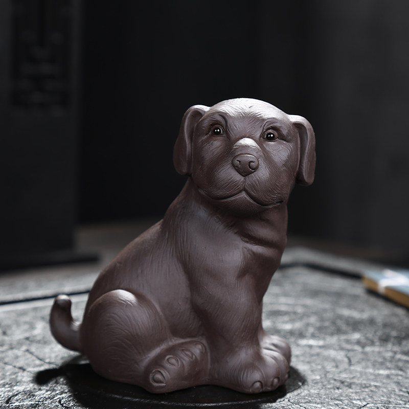 包邮旺财生肖狗萌犬小雕塑茶宠
