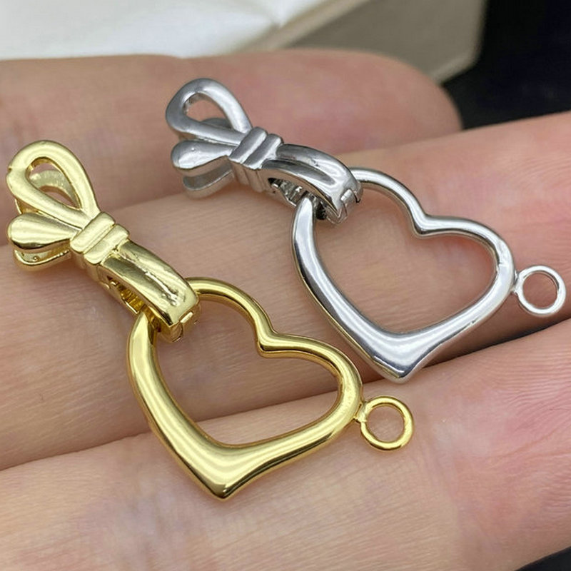 珍珠项链扣子18k注金工艺爱心