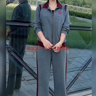 早秋新款拉链开衫外套直筒裤两件套时尚休闲舒适减龄中年妈妈套装