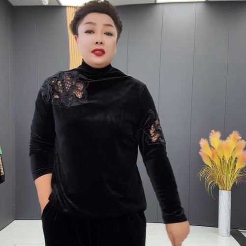 秋季大码金丝绒纯色百搭打底衫