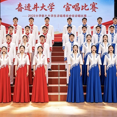 新款大合唱团演出服成人男女民乐朗诵比赛表演指挥主持人礼服长裙