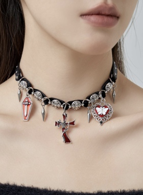 Starfire皮革暗黑女锁骨链