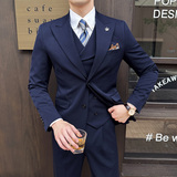 新款七色枪驳领高端西装两粒扣西服三件套杏色A445-SJT9002-P260，男装西服，电商A445