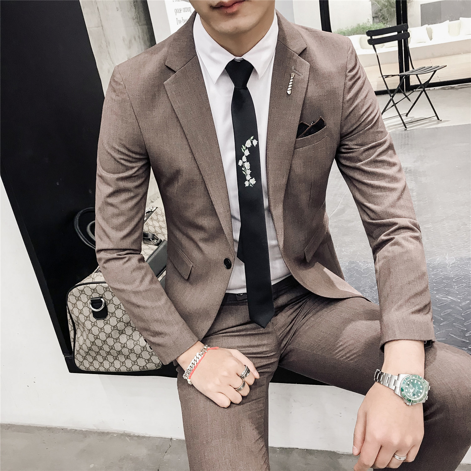 秋季新款韩版修身小西装高品质西服外套A445-XZ37-P145,男装西服套装,电商A445