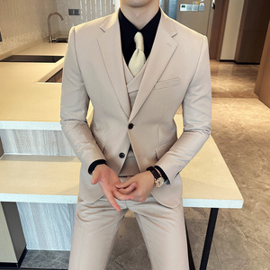 秋冬韩版修身小西装 两粒扣西服套装三件套 A445-SJT3611B-P250图片