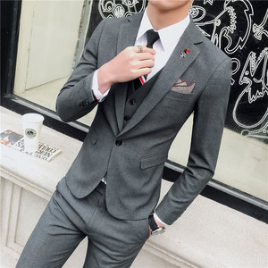 长期做不断货韩版小西装男士西服套装新郎结婚礼服三件套TZ11