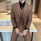 秋冬韩版修身小西装两粒扣西服套装三件套藏青A445-SJT3611B-P250，男装西服，电商A445